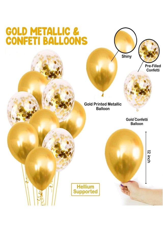 شورو مجموعة من 10 بالونات ذهبية لتزيين حفلات أعياد الميلاد والذكرى السنوية والمناسبات - Image 2